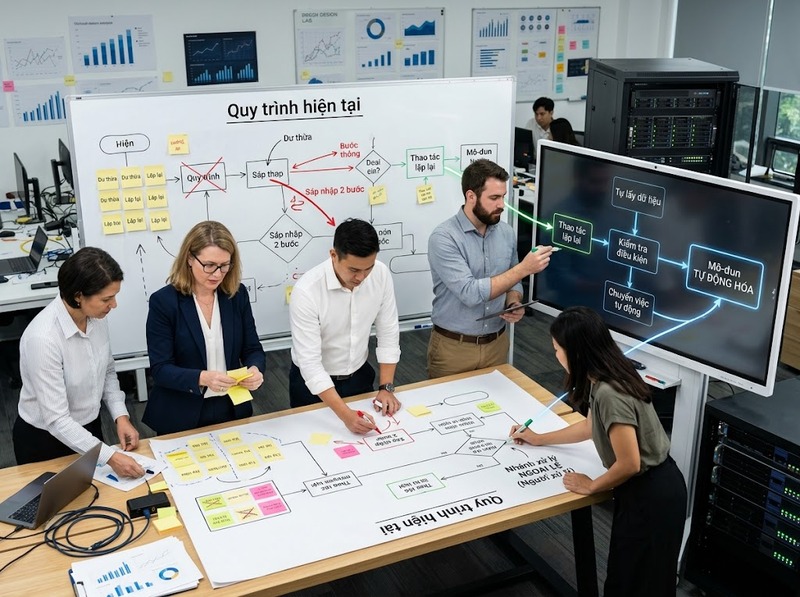 Điều chỉnh quy trình khi triển khai công nghệ để phù hợp chức năng và cách làm mới